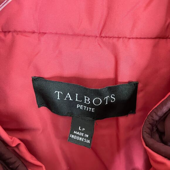 Talbots | Quilted Vest Plum Watermelon Full Zip Reversible Womens Large Petite - Picture 5 of 6